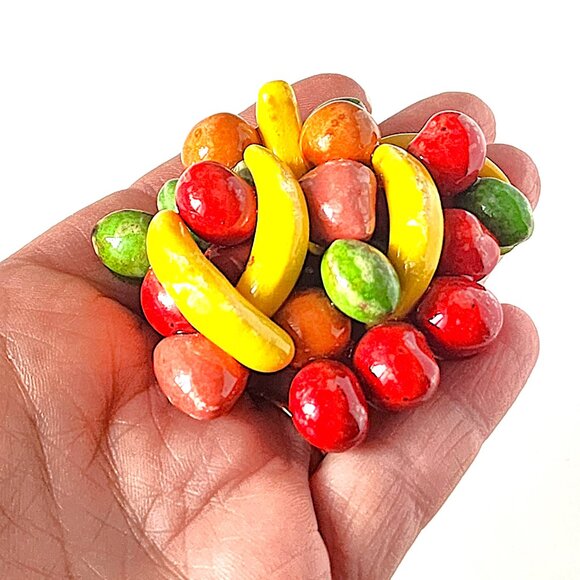Vintage Runts candy fruit brooch & earrings - Picture 4 of 9